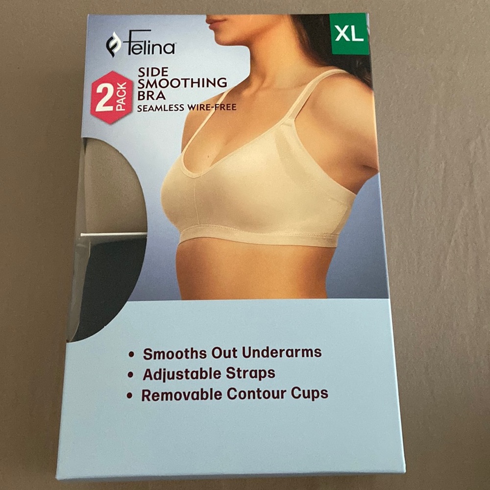 Pack of 2 Felina wireless side smoothing bras